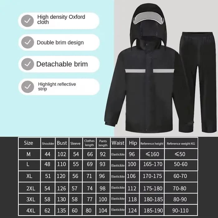 Combinaison imperméable et pantalon de pluie complet pour vélo électrique et moto