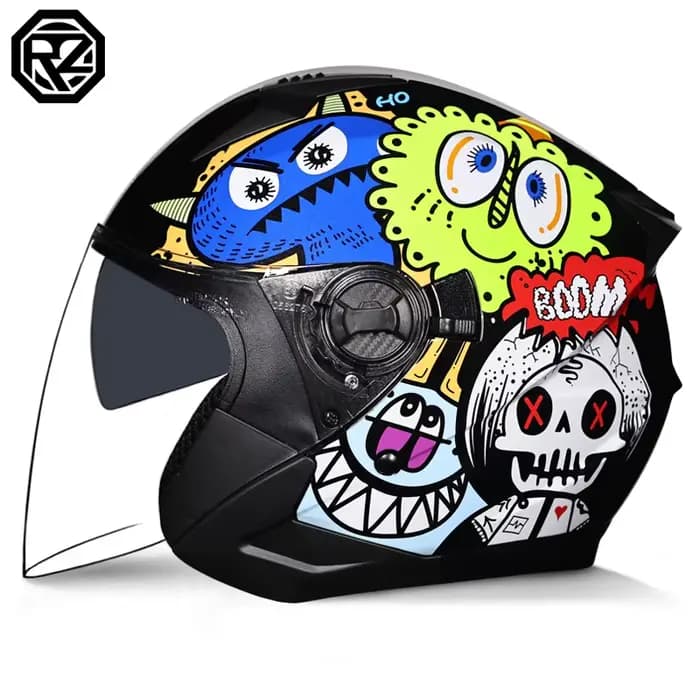 Orz-705 demi-casque rétro hommes et femmes double lentille casque de vélo électrique pédale couverture universelle