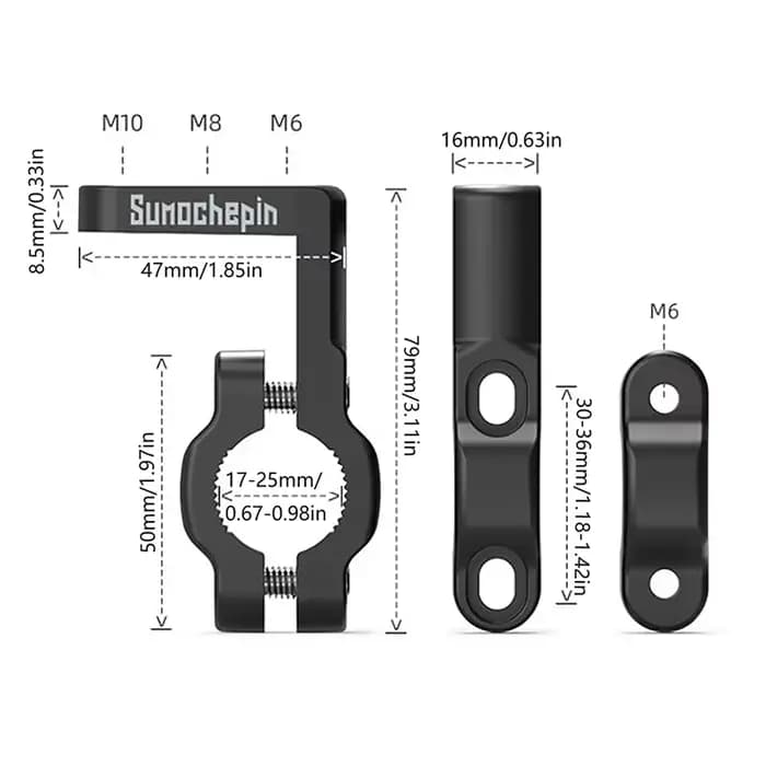 Support de guidon de moto en aluminium
