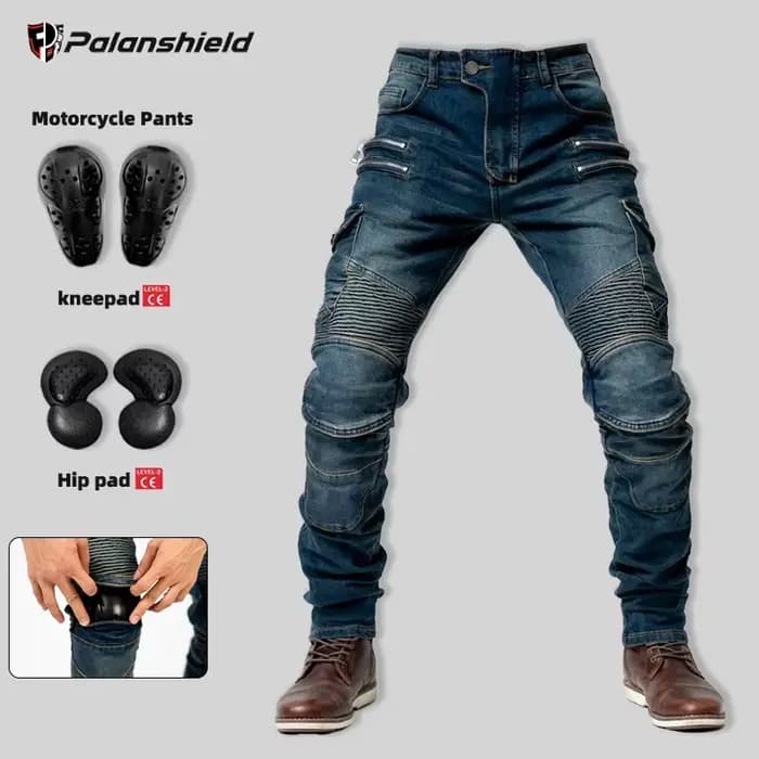 Nouveau pantalon de moto en jean pour homme et femme