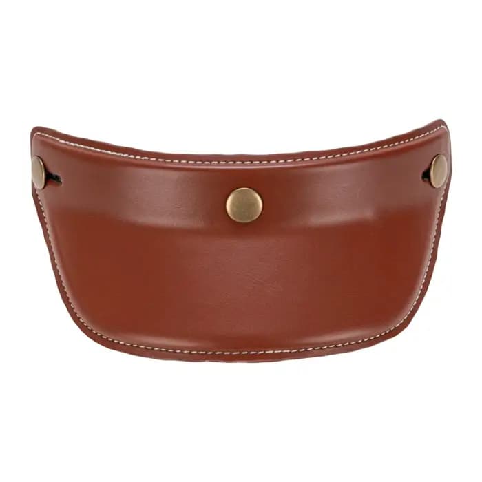 Visière de casque à 3 boutons-pression, légère, en cuir, protection solaire, visière pour casque de