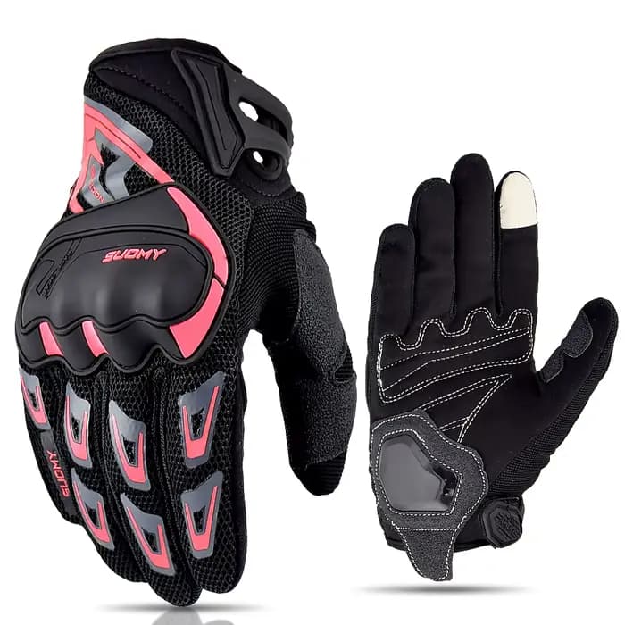 SUOMY-Gants de Moto en Cuir group pour Homme et Femme, Protection Respirante en Carbone, pour Course