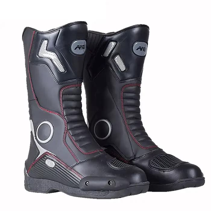 AMUMOTO bottes de moto hommes et femmes tirer chaussures de moto route respirant Anti-chute chaussur