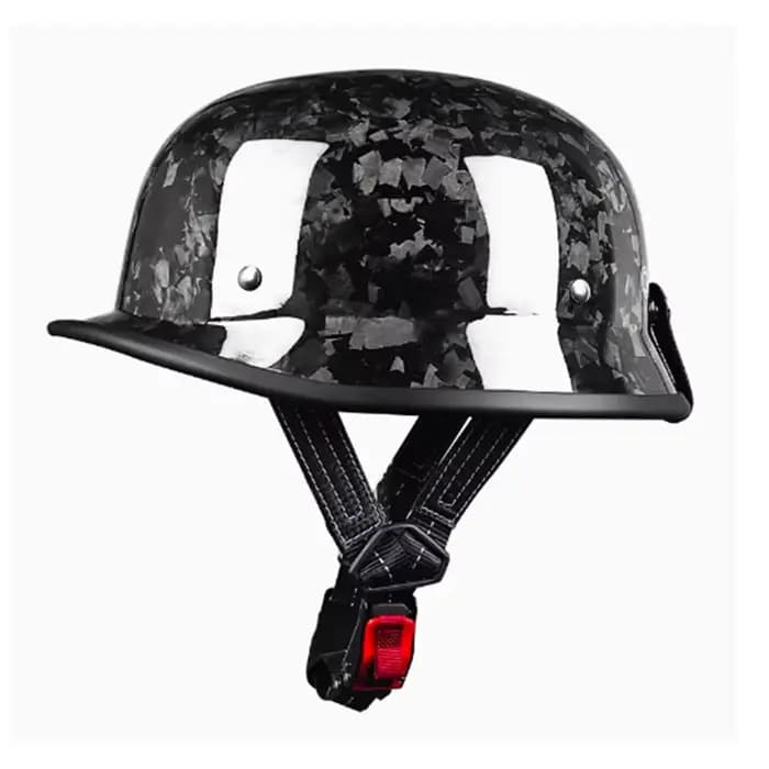 Casque demi-visage en fibre de carbone pour moto