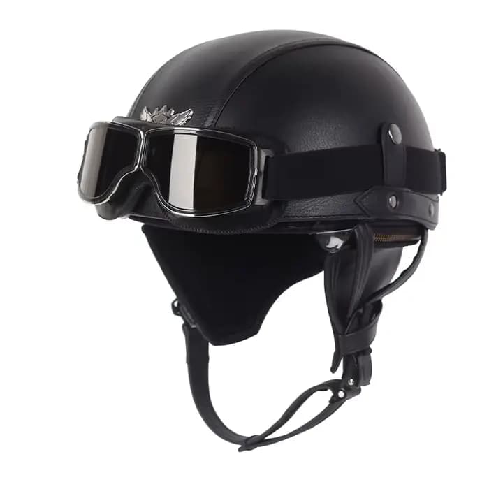 Casque de moto en cuir Vintage Casco