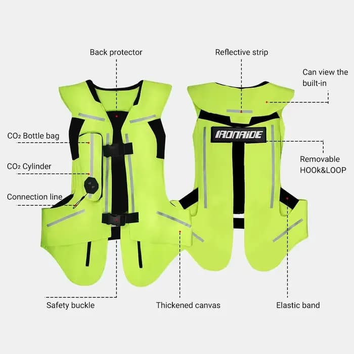 Airbag de moto Protection Anti-chute réfléchissant tout-terrain veste d'airbag