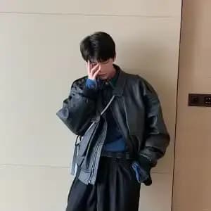 Veste en cuir ample à revers rétro japonais pour hommes et femmes, veste de moto décontractée multi-