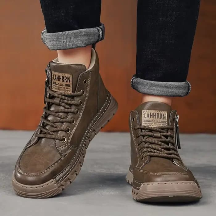 Bottes hautes en cuir pour hommes