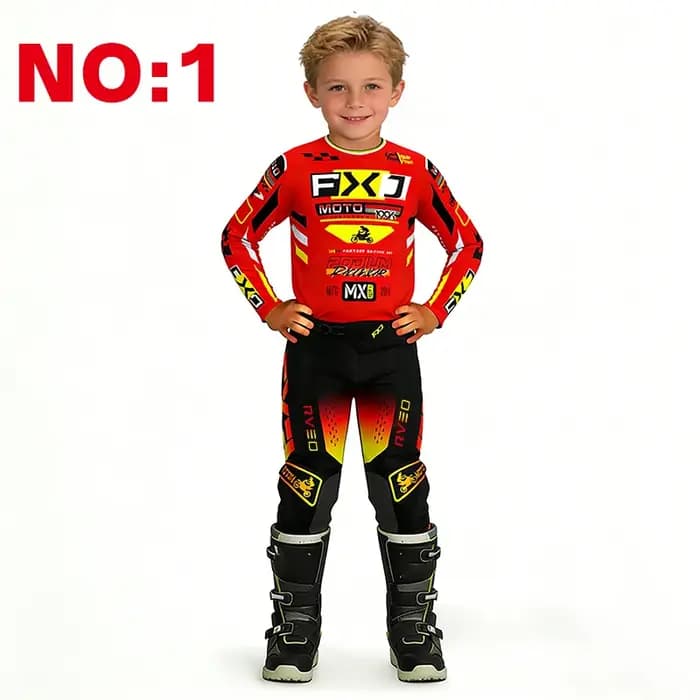 Ensemble motocross enfant : maillot et pantalon de moto