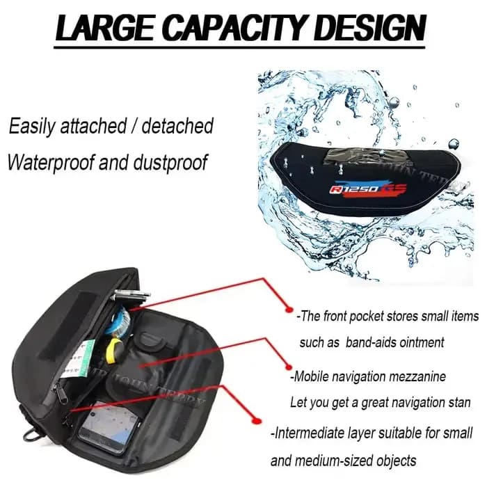 Sac de rangement pour guidon de moto
