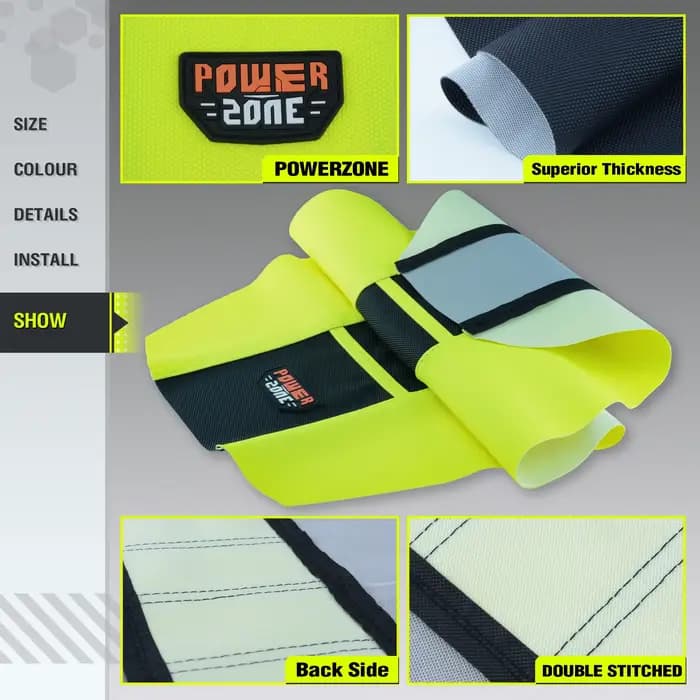 Powerzone – housse de siège de moto jaune Fluorescent, douce, imperméable, antidérapante, nervurée,