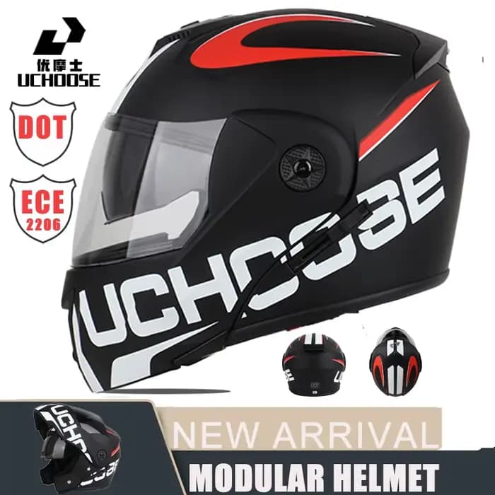 Nouveau casque de moto modulaire intégral course avec Double pare-soleil femmes homme