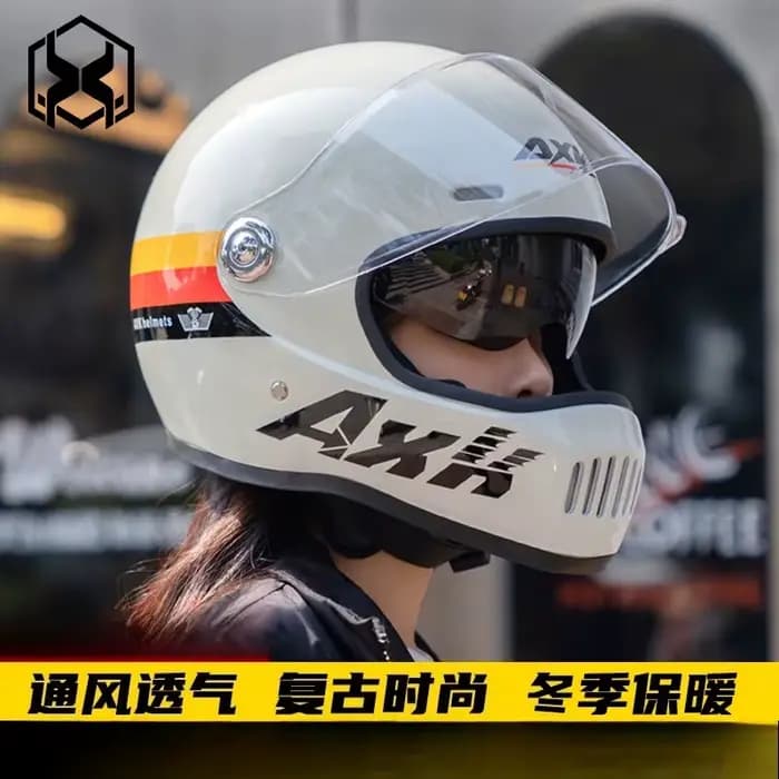 Casque de moto d'hiver intégral à double visière