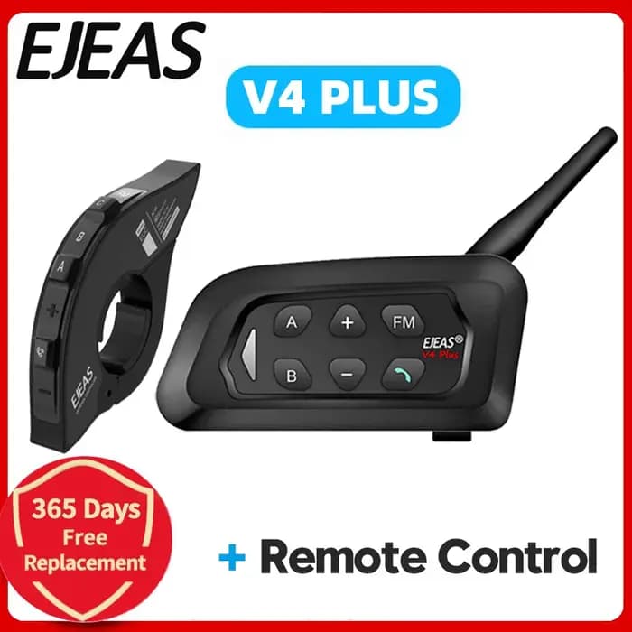 EJEAS V4 Plus Interphone Bluetooth pour casque de moto