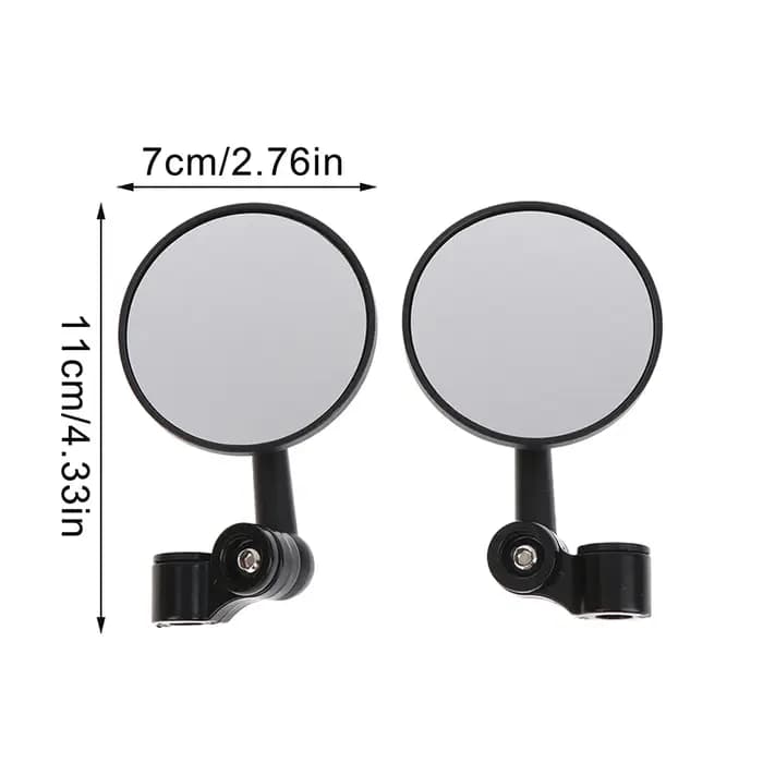 1 paires d'accessoires de moteur rétroviseurs d'extrémité de barre ronde en alliage d'aluminium