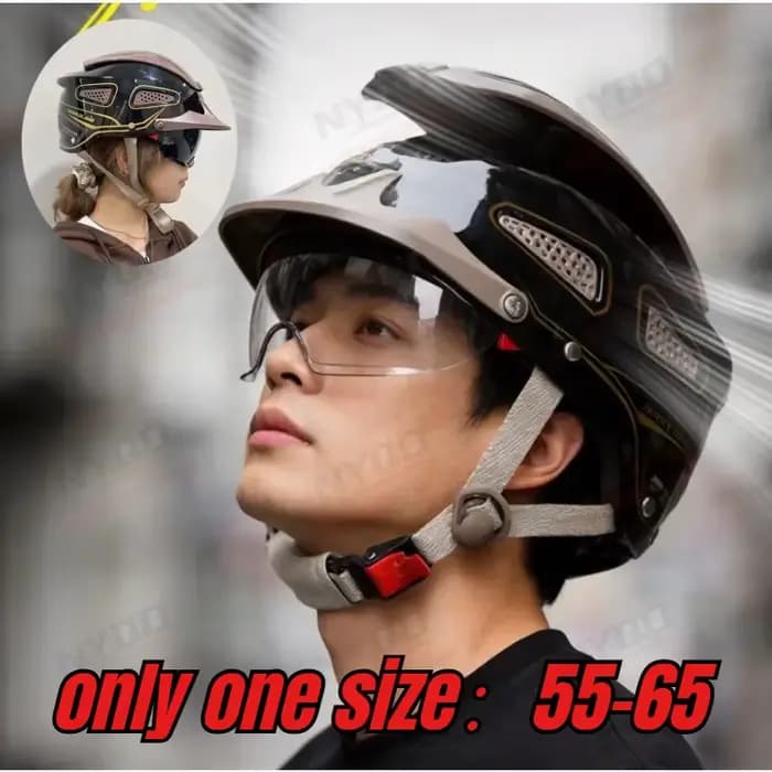 NOUVEAU Casque de moto d'été respirant à visière ouverte pour hommes et femmes