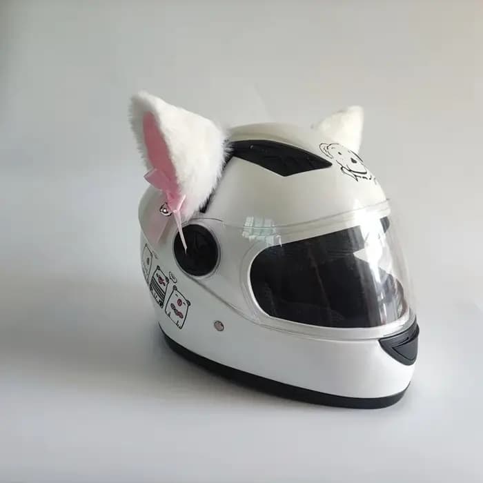 Décoration de casque de moto avec oreilles de chat