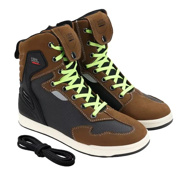 Chaussures de moto pour hommes, été, respirantes, protection de la cheville, anti-collision, réfléch