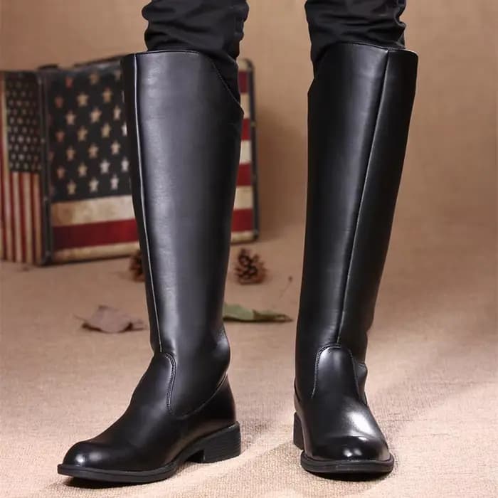 Bottes de moto hautes de styliste de marque italienne pour hommes