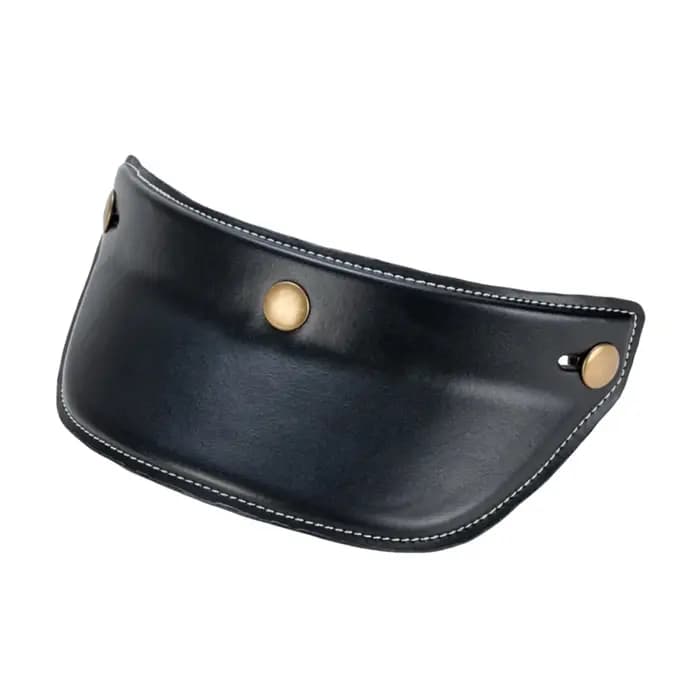 Visière de casque à 3 boutons-pression, légère, en cuir, protection solaire, visière pour casque de moto à face ouverte