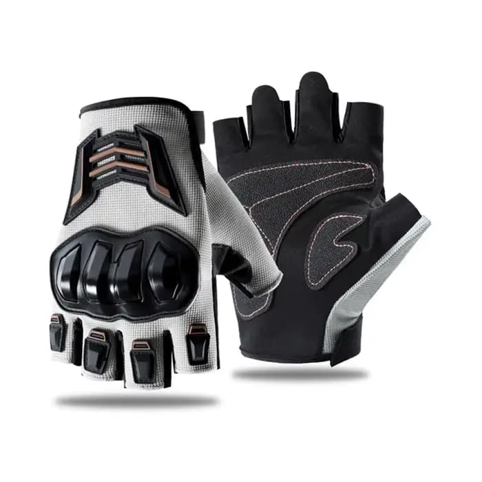 Gants de moto demi-doigts d'été, respirants, résistants aux chutes, pour le cyclisme en extérieur