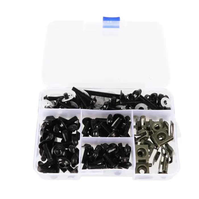 177 pièces/boîte vis moto modification accessoires pare-brise couverture ensemble vis aluminium couleur carénage