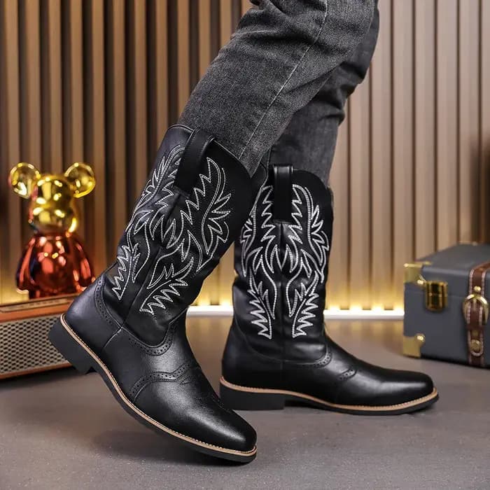 Bottes en cuir montantes pour hommes