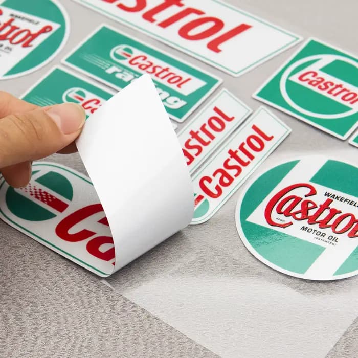 Castrol-Autocollants de moto de sponsor de course de château, décalcomanies de casque de vélo, ensem
