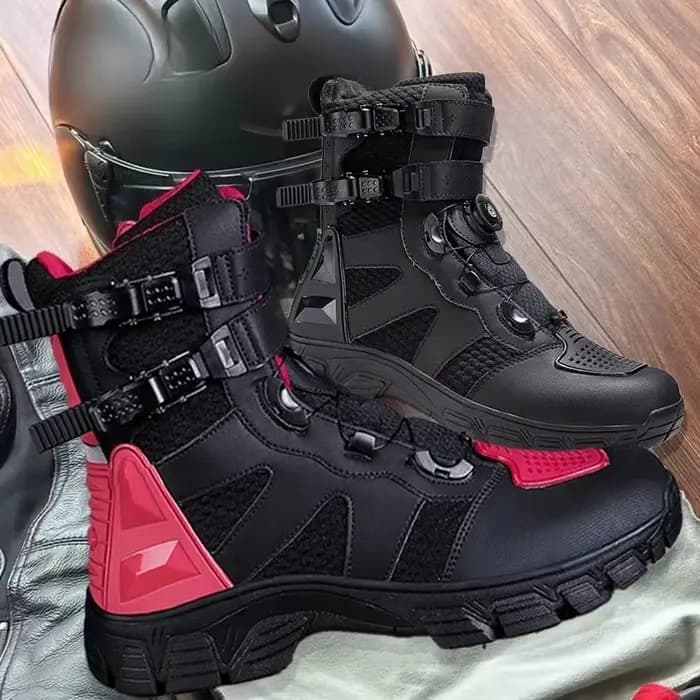 Bottes de moto en cuir imperméables