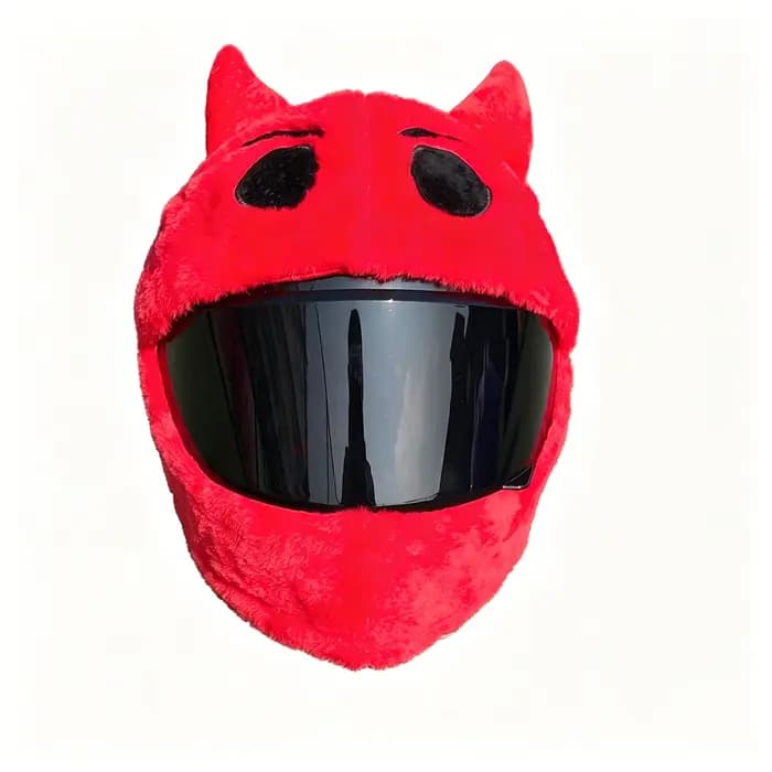 Housse de casque de moto en peluche animale de dessin animé