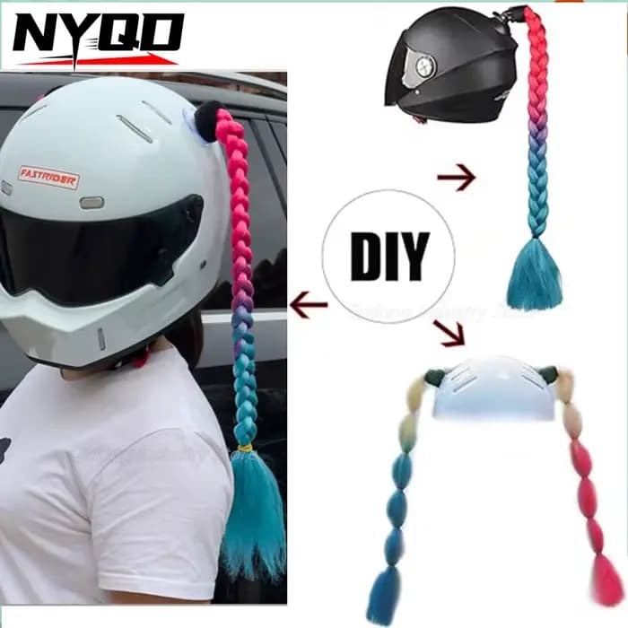 1 Paire de tresses dreadlocks pour casque de moto style punk