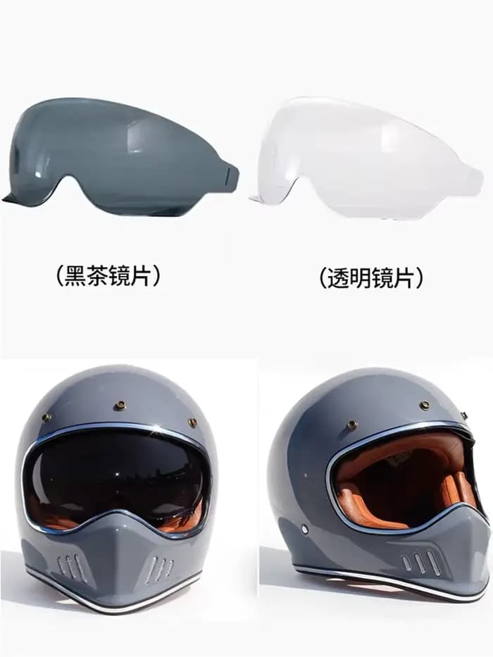Casque de moto rétro à bord de lentille