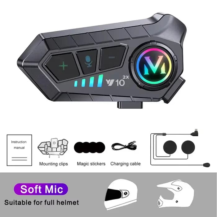 Interphone pour moto, 2000mah
