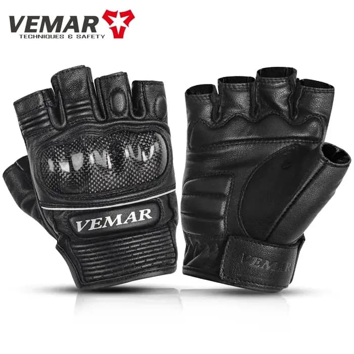 Demi-Doigt Vemar VE-206 D'été Sans Doigts Moto Gants En Cuir Cyclisme IsotVintage Luvas Motocross Hommes Femmes Moto Gants