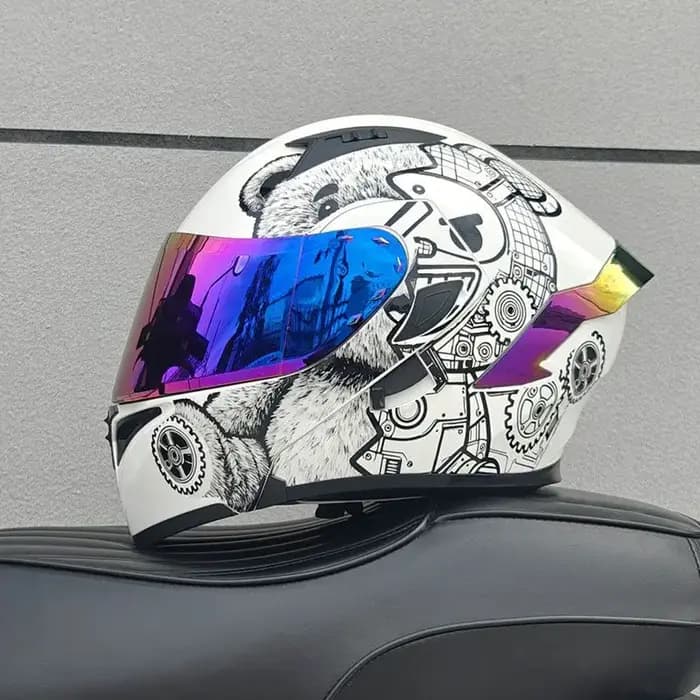 Casques de moto modulaire à double visière