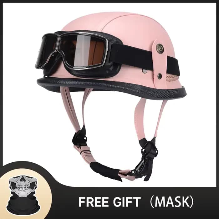 Casque de moto demi-casque allemand classique à visage ouvert Style rétro pour Cruiser Chopper certi