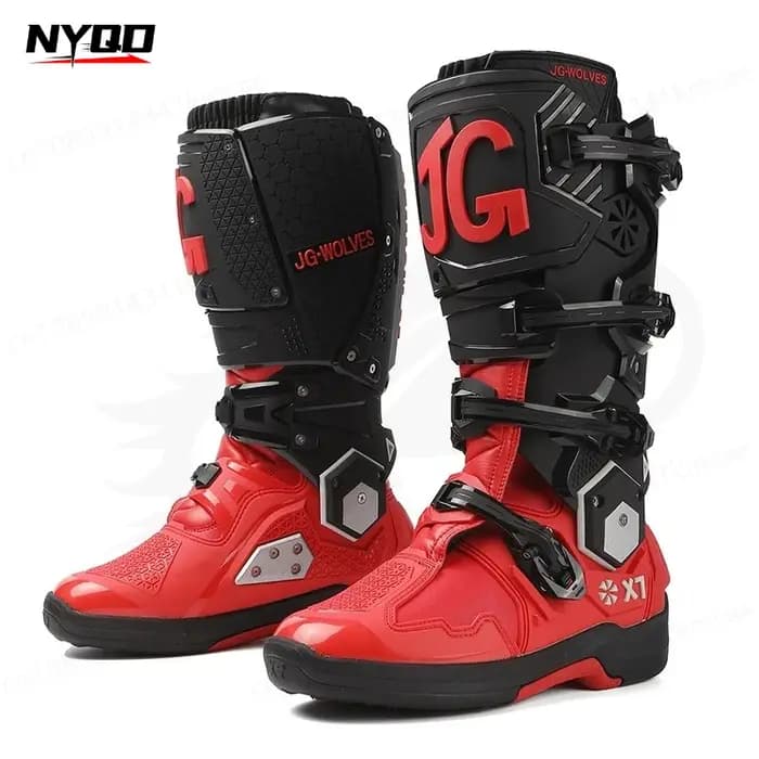 JG WOLVES X7 – bottes de moto à charnière biaxiale améliorées pour hommes, antidérapantes, résistantes aux chocs, chaussures de motocross tout-terrain, botas moto