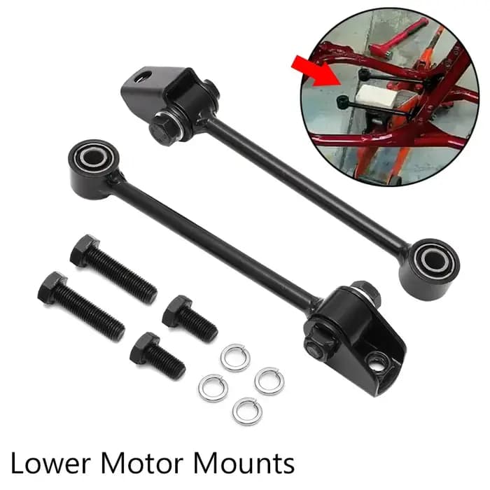 2 x supports de moteur inférieur gauche droit + boulons de montage pour Yamaha Banshee 350 YFZ350 1987-2006