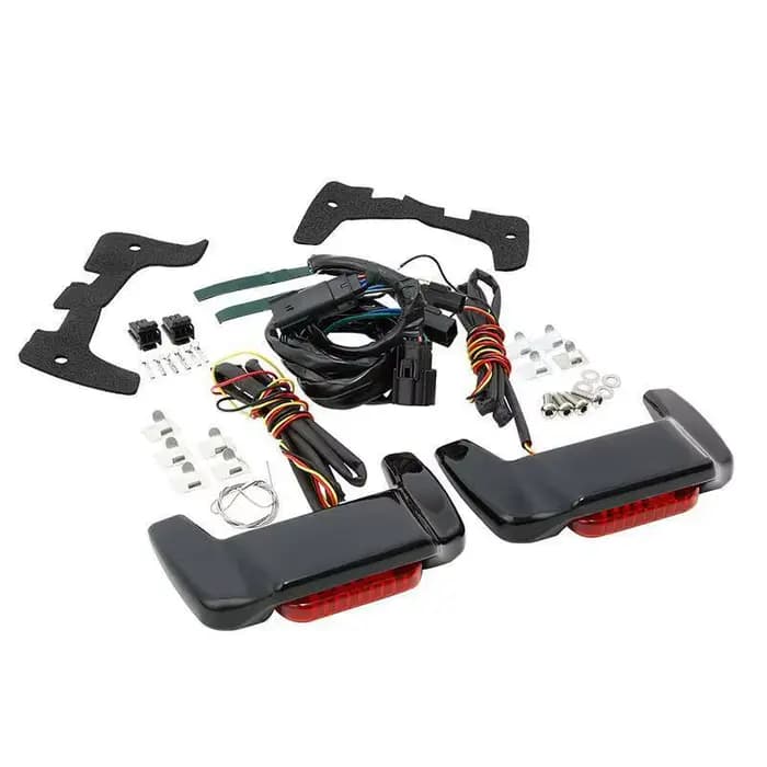 Spoilers de couvercle de sacoche de moto avec lumière LED