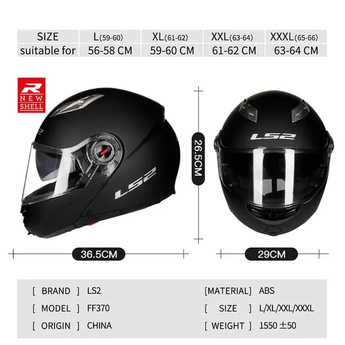 Casque de Moto Original LS2 LS2 FF370 casques modulaires hommes femmes personnalisés Double lentilles casques de Moto Cascos Para Moto
