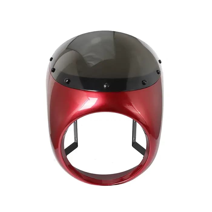 Pare-brise de carénage de phare avant de moto rouge/blanc pour café Racer Honda universel 7 pouces/16.5 ~ 18cm pare-bris