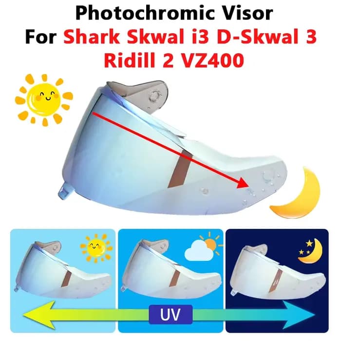 Visière photochromique pour casque Shark Skwal I3 D-Skwal 3 Ridill 2 VZ40