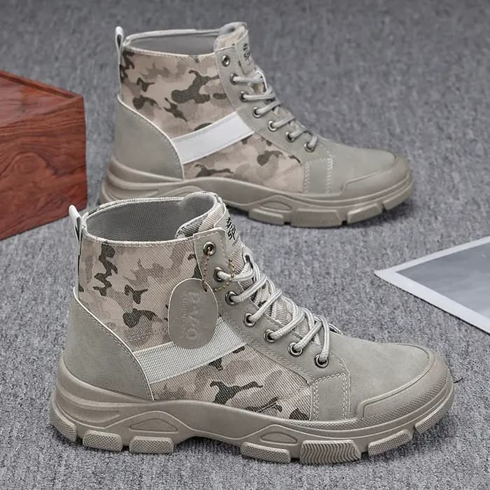 Bottes de combat montantes camouflage pour hommes