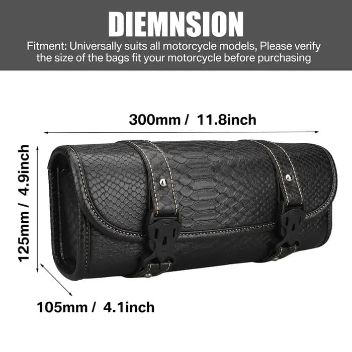 Sac à outils pour fourche avant de moto, sac en rouleau universel en Faux cuir pour guidon, étanche, adapté pour Harley Sportster Kawasaki Yamaha