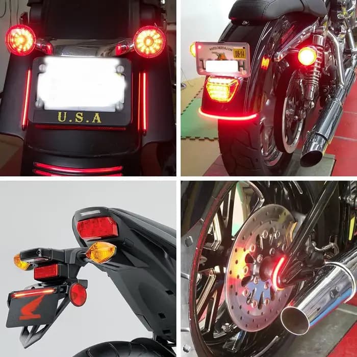 Flexible 48 LED moto barre lumineuse bande frein arrière pour moto Scout lumières lumière pour moto