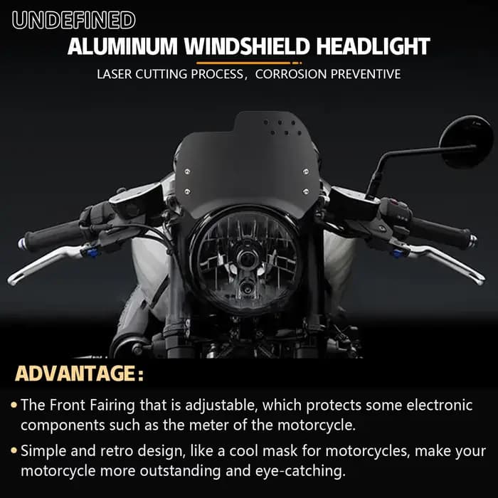Déflecteur de vent universel pour pare-brise de moto, phare rond pour Husqvarna, Yamaha XSR, Royal E