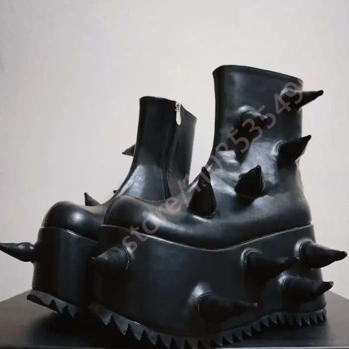 Bottes de moto Punk à pointes noires