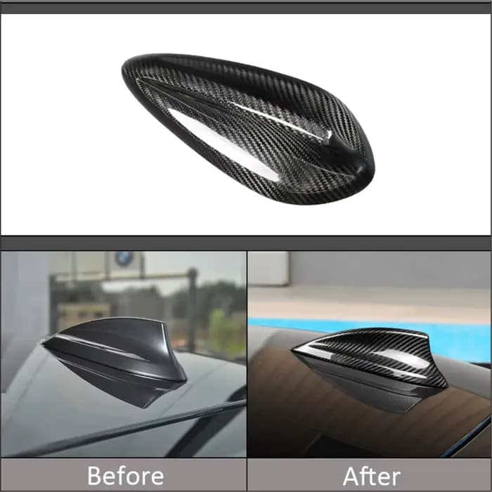 Couvercle d'antenne en Fiber de carbone véritable, pour BMW M2 M3 M4 12345 série 7 X1 X3 F22 F30 F34