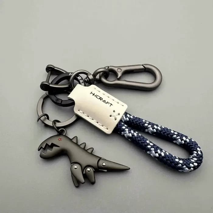 Accessoires de décoration de moto et porte-clés de voiture, corde tissée en cuir unique, porte-clés