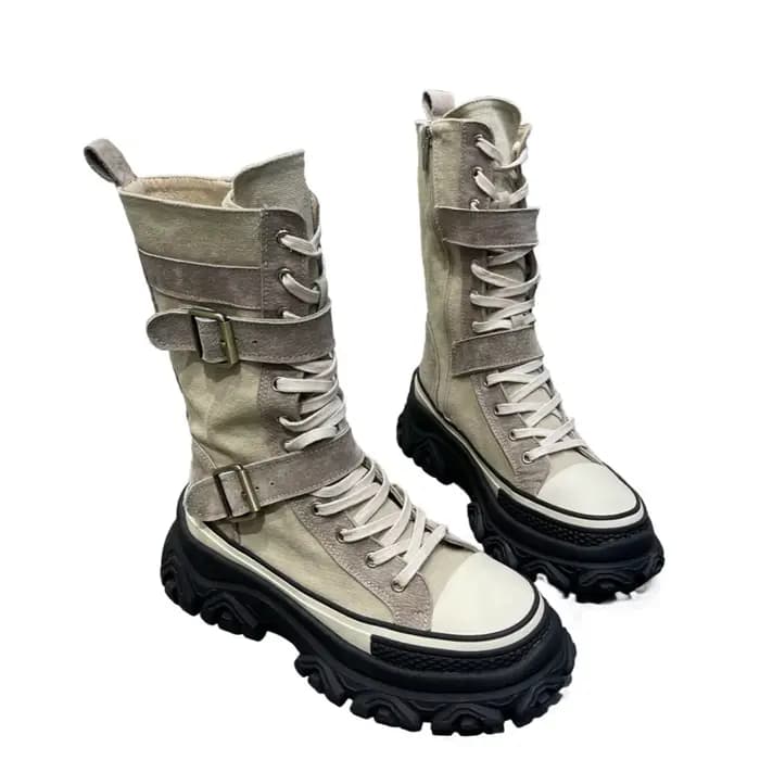 Bottes courtes en cuir nubuck pour femme